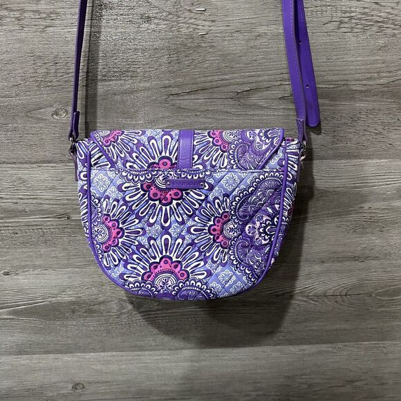 Vera Bradley Slim Saddle Bag - Lilac Tapestry Purple - Picture 5 of 8